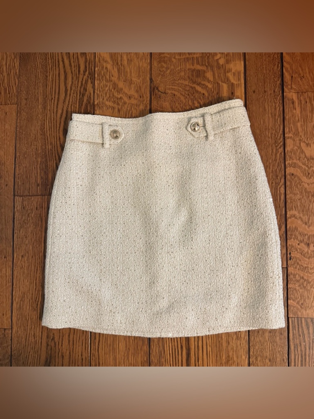 NWOT Anne Taylor, Cream Bouclé Mini Skirt, SZ 6P